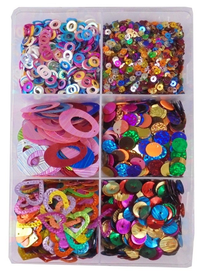 eshoppee Sequins Sitara, 150 gm Box,for Jewellery Making Embroidery Material Art and Craft DIY kit, Glitter Sequince Rhinestones Beads - Image 1